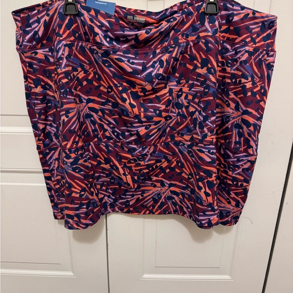 Reel Legends Maroon and Orange Abstract Skirt - Picture 1 of 4